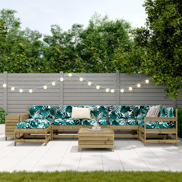 vidaXL 9-dijelni set vrtnih sofa od impregnirane borovine