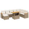 vidaXL 9-dijelni set vrtnih sofa s jastucima bež od poliratana