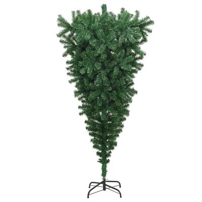 vidaXL Naopako umjetno božićno drvce sa stalkom zeleno 210 cm