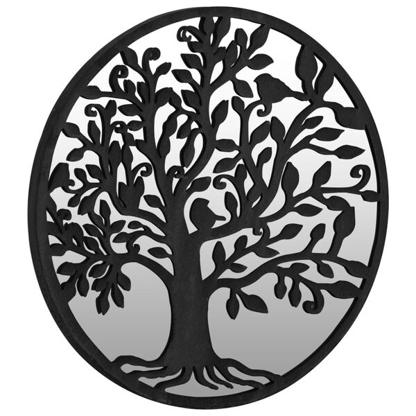 vidaXL Vrtno ogledalo crno 60x2,5 cm okruglo željezno vanjska upotreba