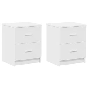 vidaXL Noćni ormarići 2 kom s 2 ladice bijeli 40x36x50 cm