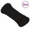 vidaXL Radno uže crno 4 mm 25 m poliestersko