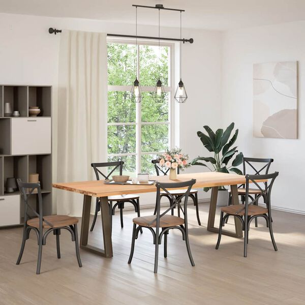 vidaXL Noge za blagovaonski stol V-oblik 2 kom Prirodni čelik 60 x (72-73,3) cm Čelik