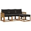 vidaXL Set vanjskih sofa 4 kom. Prirodna i crna