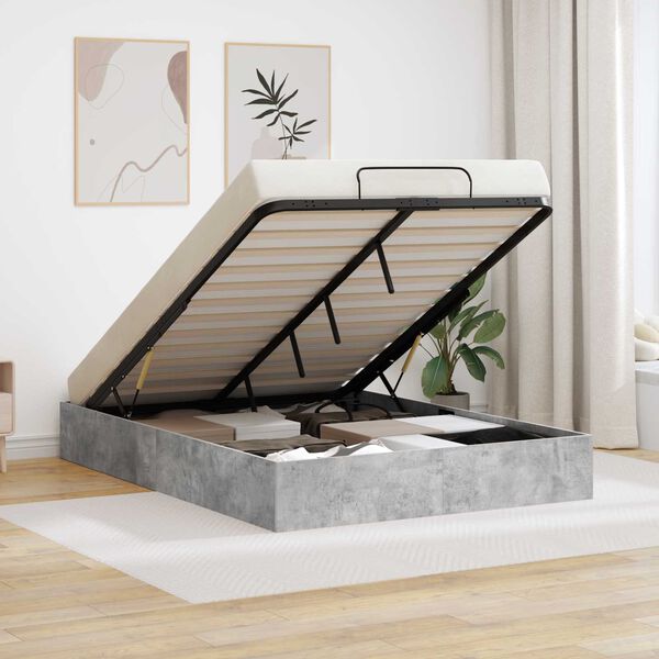 vidaXL Otomanski krevet Betonski sivi 140 x 200 cm Konstruirano drvo