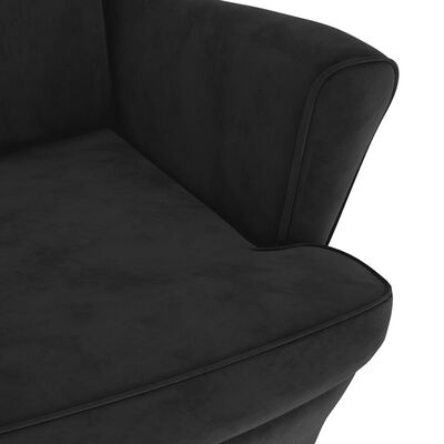 vidaXL Fotelja od baršuna crna