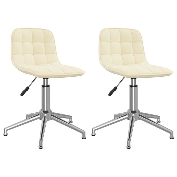 vidaXL Okretne blagovaonske stolice od tkanine 2 kom krem