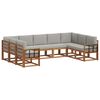 vidaXL Set vanjskih sofa s jastukom 9 pcs Prirodna i svijetlo siva