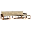 vidaXL Set vanjskih sofa s jastukom 5 pcs Prirodna i bež