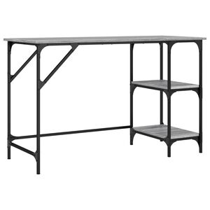 vidaXL Radni stol boja hrasta 120x50x75 cm metal i konstruirano drvo