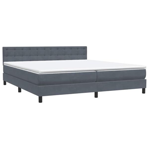vidaXL Box spring krevet s madracem tamnosivi 180x220 cm bar&scaron;unasti