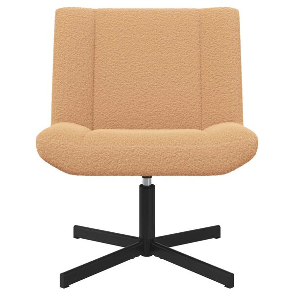 vidaXL Stolica na kotačiće Bež 63 x 75 x 76 cm Janjeća koža