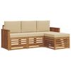 vidaXL Set vanjskih sofa 4 pcs Prirodna i bež Čvrsto drvo akacije