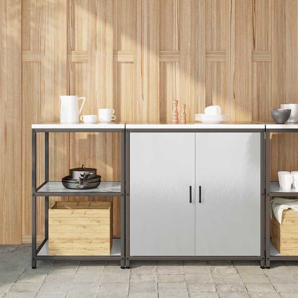 vidaXL Kuhinjski set za pohranu 2 pcs Srebrno Nehrđajući čelik