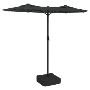 vidaXL Dvostruki vrtni suncobran s LED svjetlima antracit 316 x 145 cm
