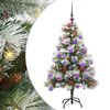 vidaXL Umjetno božićno drvce S LED lampica Zelena i bijela 120 cm