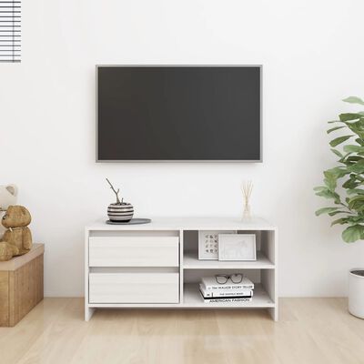 vidaXL TV ormarić bijeli 80 x 31 x 39 cm od masivne borovine