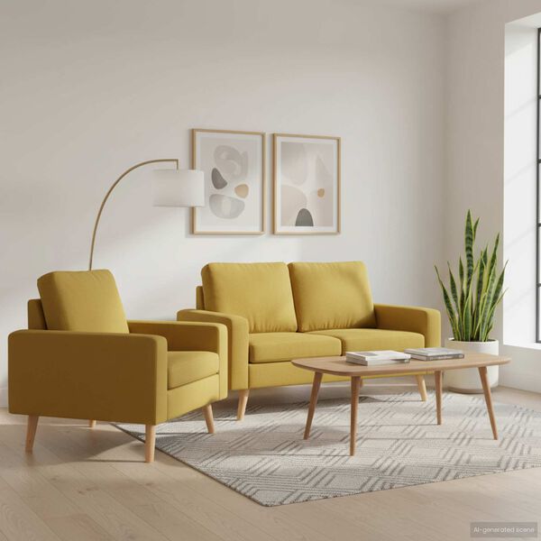 vidaXL 2-dijelni set sofa od tkanine žuti