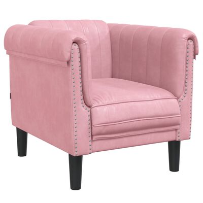 vidaXL Fotelja ružičasta baršunasta