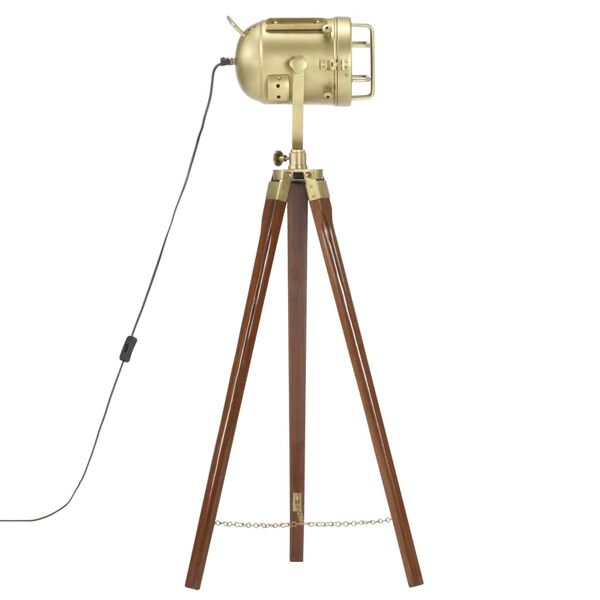 vidaXL Podna svjetiljka na trono&scaron;cu od masivnog drva manga 97 cm