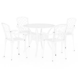 vidaXL 5-dijelni bistro set od lijevanog aluminija bijeli