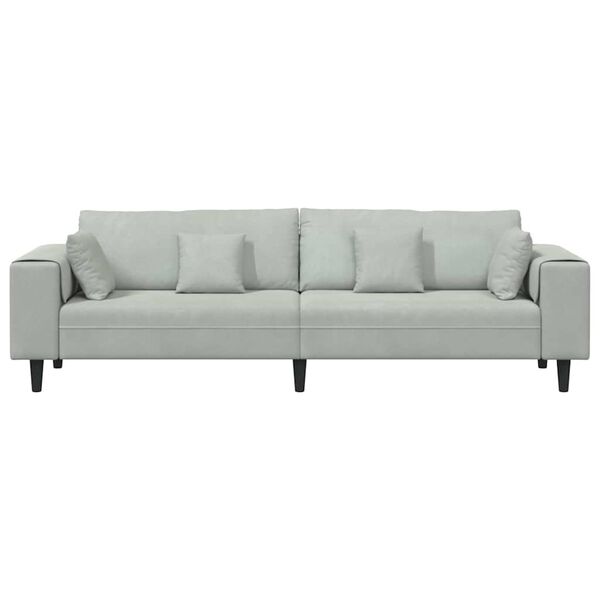 vidaXL Sofa s jastukom Svijetlo siva 250 x 77 x 76 cm Bar&scaron;un