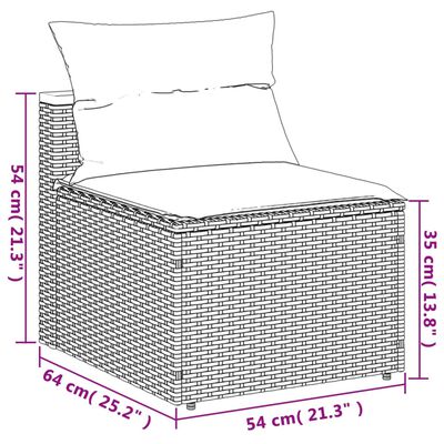 vidaXL Vrtne sofe bez naslona za ruke i jastuci 2 kom sive poliratan