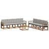 vidaXL Set vanjskih sofa s jastukom 9 pcs Prirodna i svijetlo siva