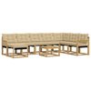 vidaXL Set vanjskih sofa s jastukom 9 pcs Bijela i bež
