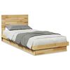 vidaXL Okvir kreveta uzglavljem bez madraca 75x190 cm puno drvo hrast