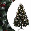 vidaXL Umjetno božićno drvce zeleno s kuglicama 150 cm 150 LED lampica