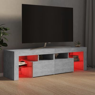 vidaXL TV ormarić s LED svjetlima siva boja betona 140x36,5x40 cm