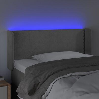 vidaXL LED uzglavlje svjetlosivo 103x16x78/88 cm baršunasto
