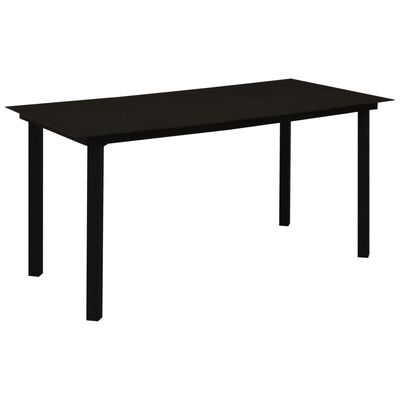 vidaXL Vrtni blagovaonski stol crni 150 x 80 x 74 cm čelik i staklo