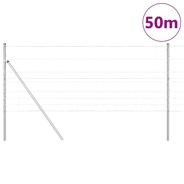 vidaXL Stup za ogradu Galvanizirano 50 x 1 m Čelik