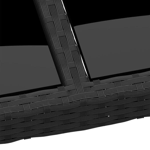 vidaXL Vrtni stol 250x100x75 cm od kaljenog stakla i poliratana crni