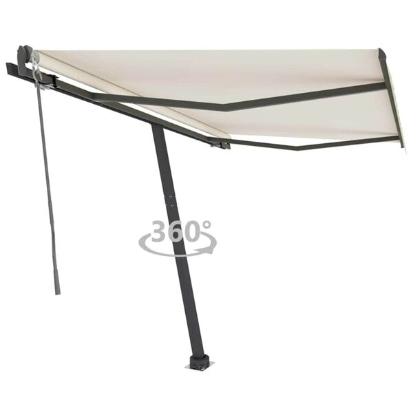 vidaXL Samostojeća automatska tenda 300 x 250 cm krem
