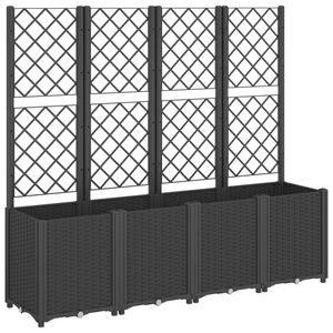 vidaXL Vrtna sadilica s re&scaron;etkom crna 160 x 40 x 140 cm PP