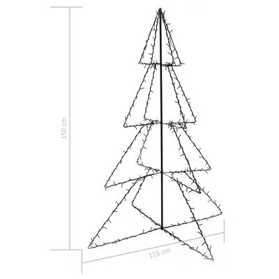 vidaXL Stožasto božićno drvce unutarnje i vanjsko 240 LED 115 x 150 cm