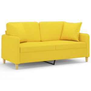 vidaXL Dvosjed s ukrasnim jastucima svjetložuti 140 cm od tkanine
