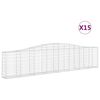 vidaXL Lučne gabionske ko&scaron;are 15 kom 400x30x80/100cm pocinčano željezo