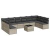 vidaXL 11-dijelni set vrtnih sofa poliratan s jastucima svijetlosivi