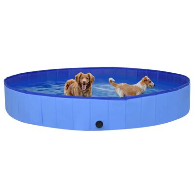 vidaXL Sklopivi bazen za pse plavi 300 x 40 cm PVC