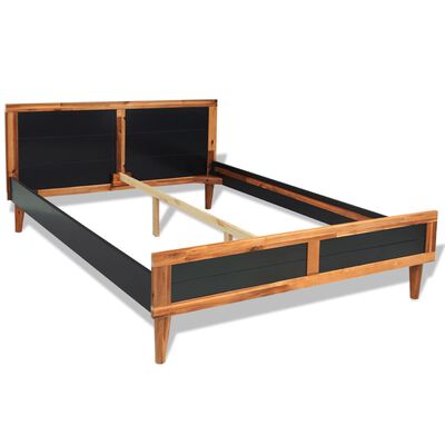 vidaXL Okvir za krevet od masivnog bagremovog drva crni 180 x 200 cm