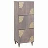 vidaXL Highboard Siva i zlatna 40 x 33 x 110 cm Čvrsto drvo manga