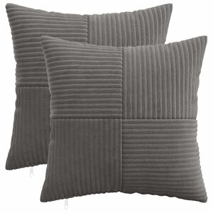 vidaXL Presvlaka za jastuk 2 pcs ALMELO Tamnosiva 30 x 30 cm Kord