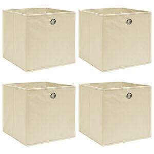 vidaXL Kutije za pohranu 4 kom krem 32 x 32 x 32 cm od tkanine