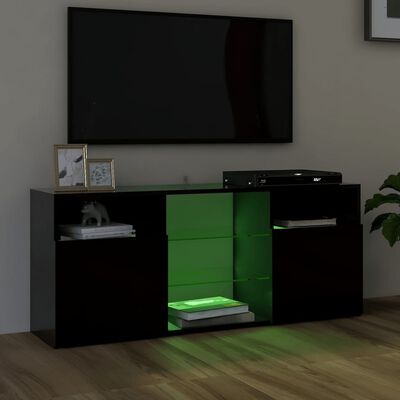 vidaXL TV ormarić s LED svjetlima crni 120 x 30 x 50 cm