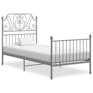 vidaXL Okvir za krevet sivi metalni 90 x 200 cm