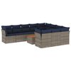 vidaXL 11-dijelni set vrtnih sofa od poliratana s jastucima sivi